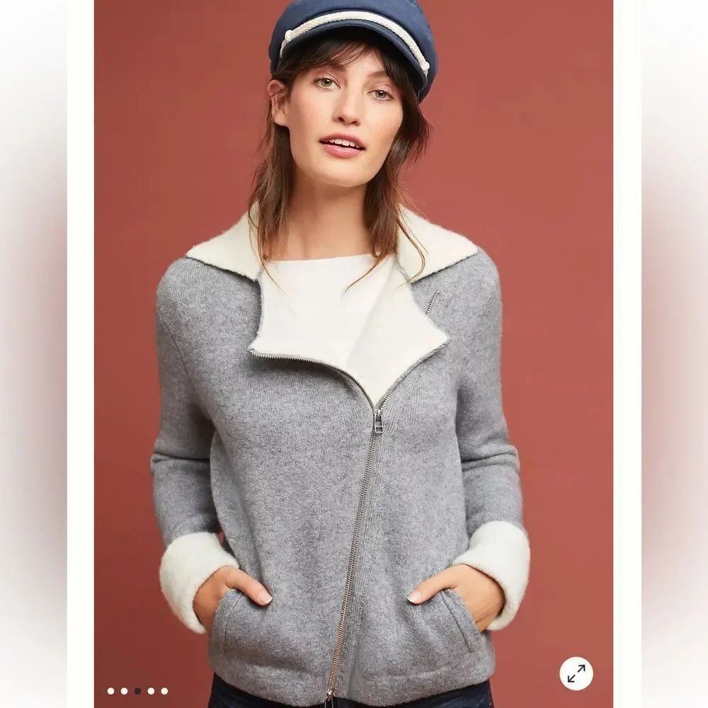 Anthropologie Cherohala Moto Sweater Jacket
